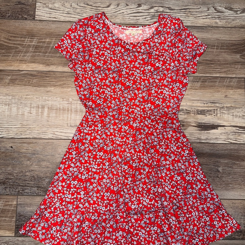 Copper Key Red Floral Dress